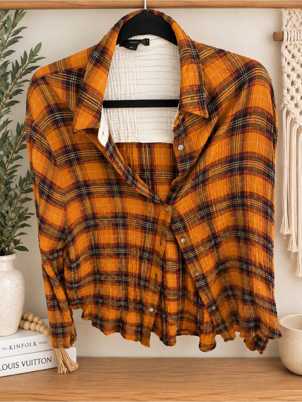 Jane and Delancey Yellow Plaid Button-Down Shirt
